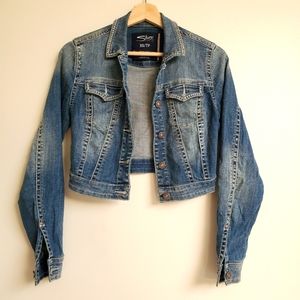 Silver Brand Cropped Distressed Jean Jacket XS